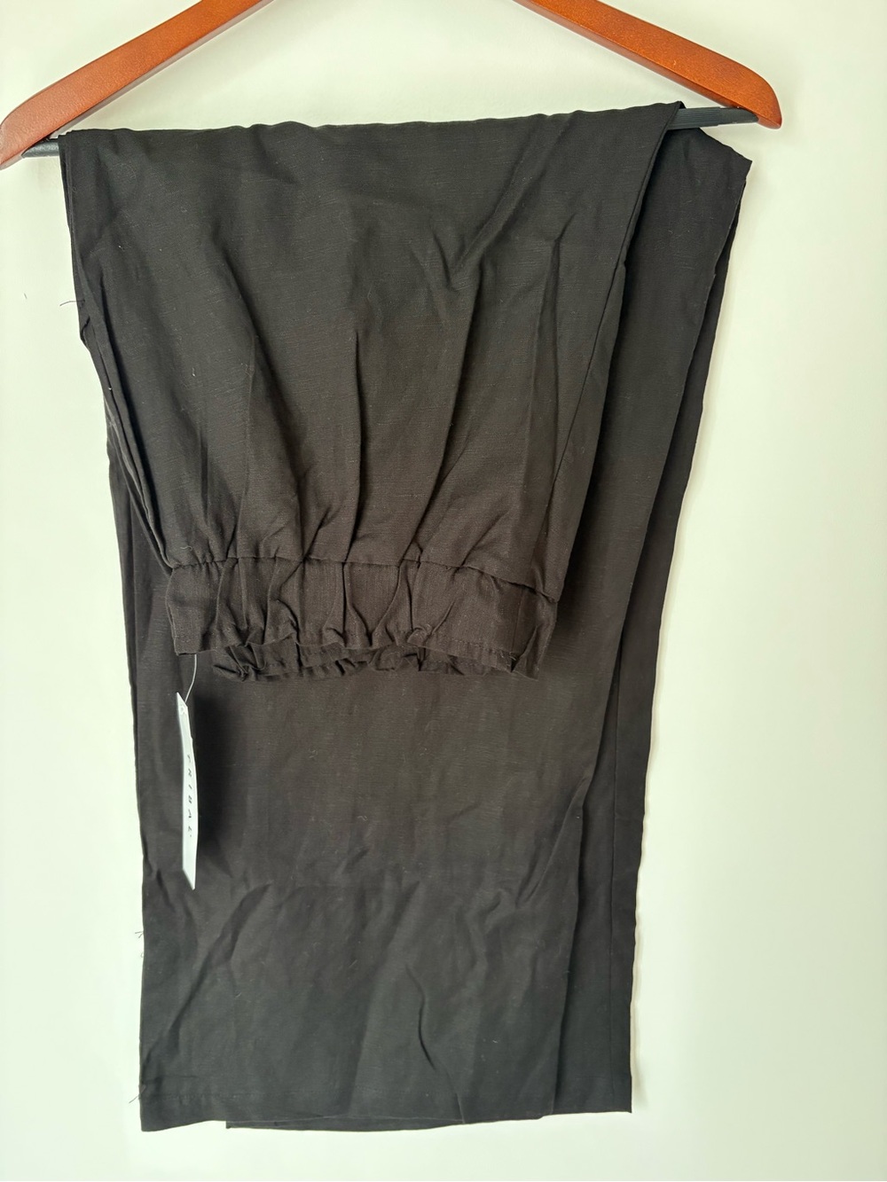 Tribal Wide-Leg Linen Blend Pull-On Pants in Classic Black